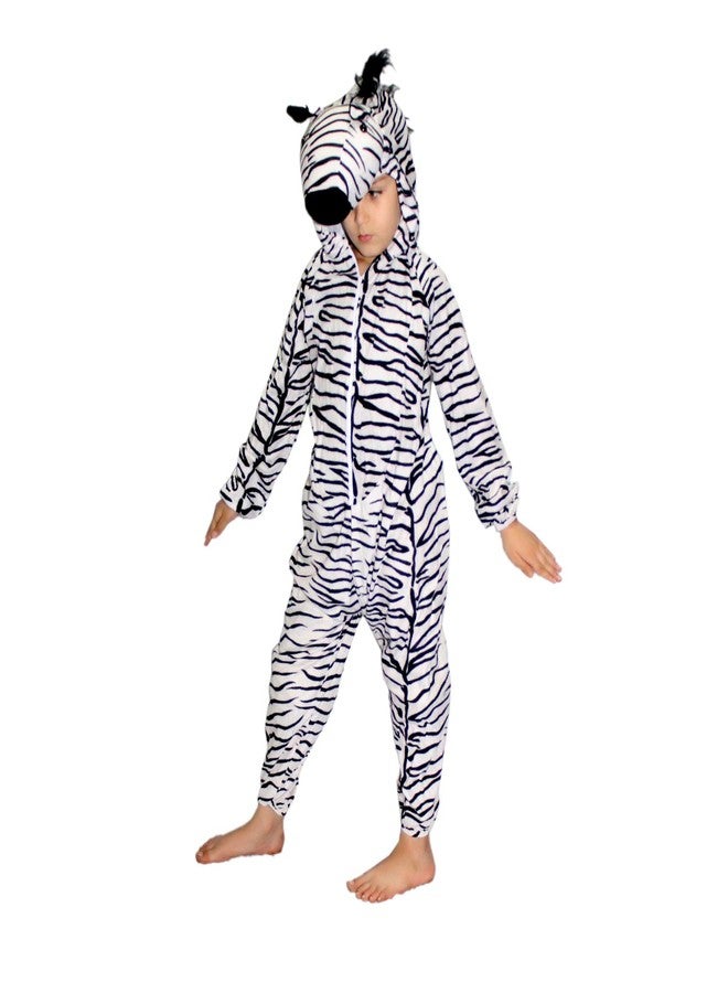 كاكو فانسي دريسيس زي تنكري للأطفال من كاكو، زي حمار وحشي من الصوف - أسود وأبيض، 5-6 سنوات | زي تنكري على شكل حيوان للأولاد والبنات - Image 2